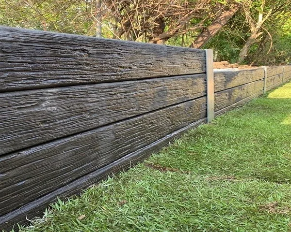 Concrete sleeper retaining wall